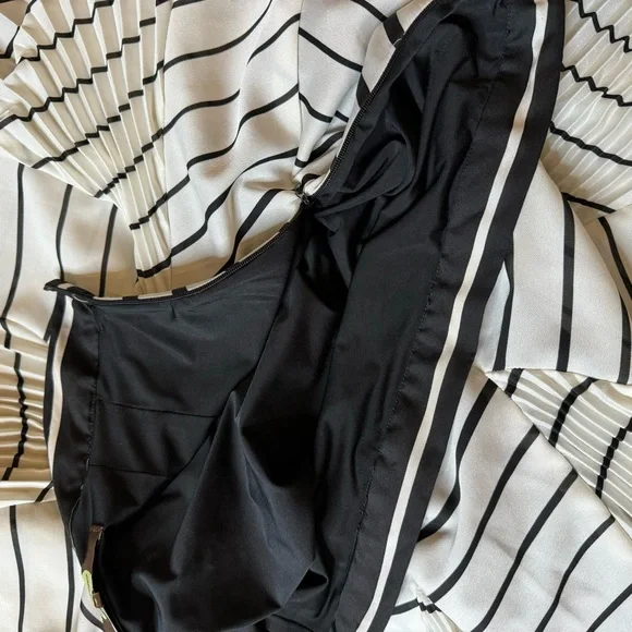 ANTHROPOLOGIE  EVA FRANCO Pleated Skirt Black & White Size 6 - Picture 8 of 10